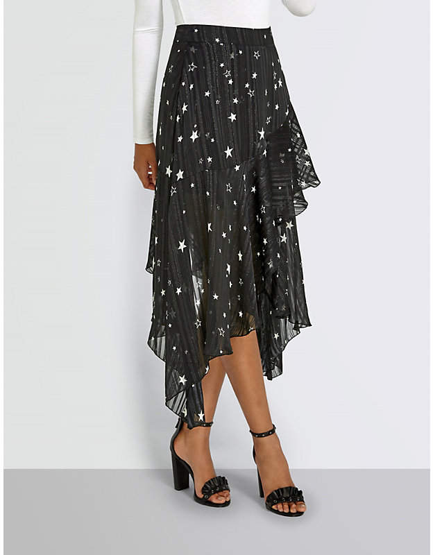 Star-print woven skirt