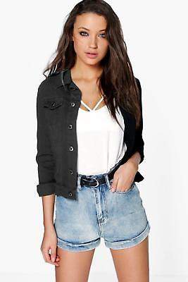 Damen Tall Daisy Jeansjacke in Schwarz größe 34