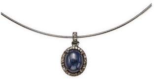 ADORNIA Blue Sapphire And Diamond Collar Necklace.