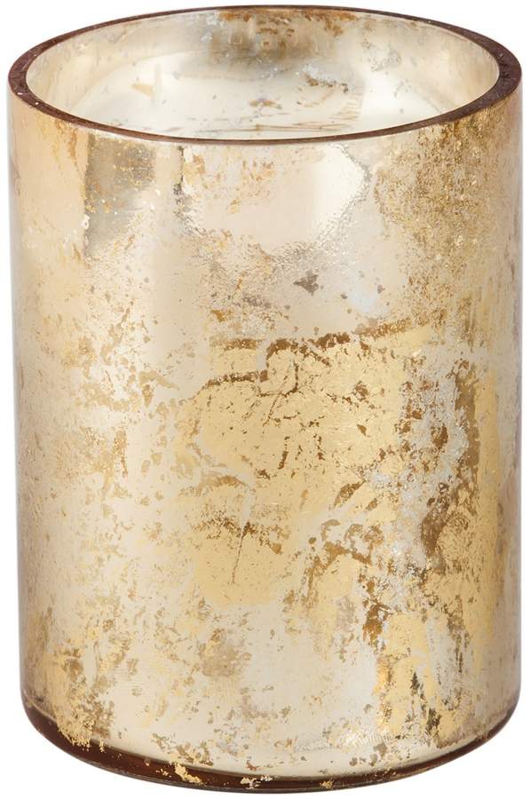 Glass Cylinder Candle with Gold Foil - Antique Gold