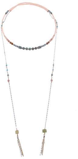 Nakamol Design Amazonite, Agate & Crystal Lariat Necklace
