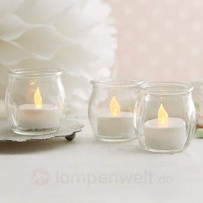 Im Glas - Dreierset LED-Windlicht Jara