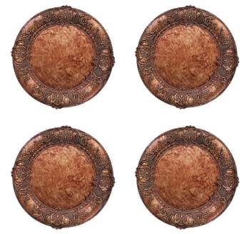Set of 4 Embossed Charger Plates
