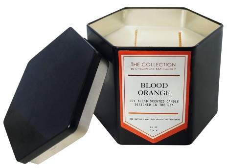 Hexagon Black Tin Candle - Blood Orange - 11oz - The Urban Collection by Chesapeake Bay Candle