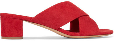 Suede Mules - Red