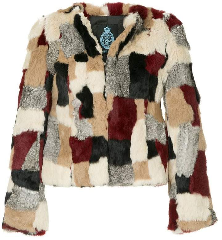 patchwork fur jacket