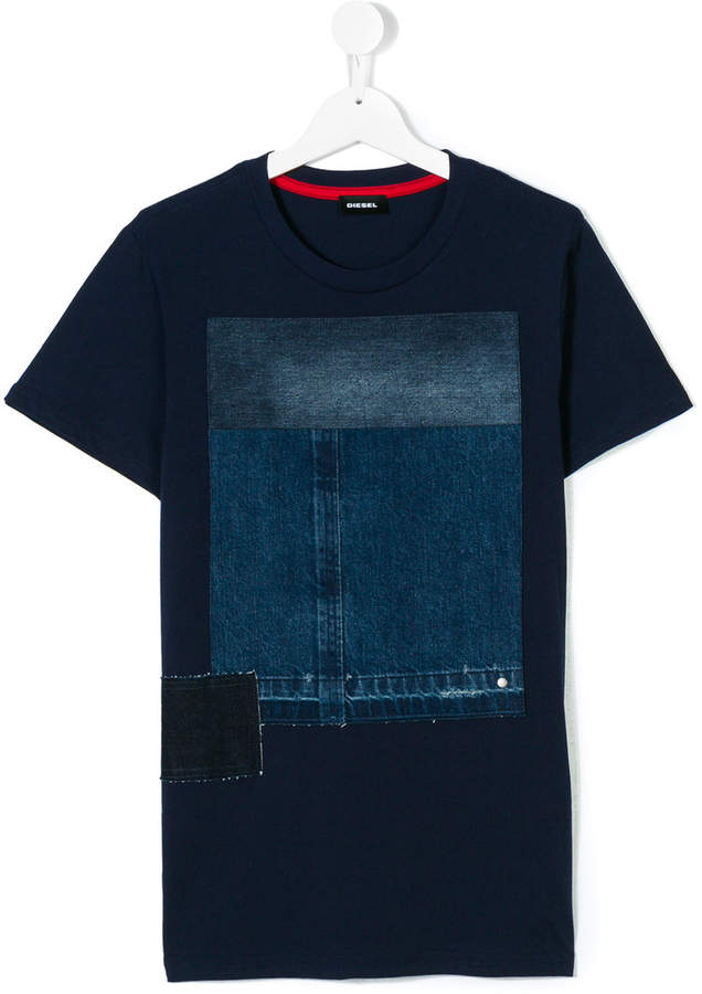 T-Shirt mit Jeans-Patches