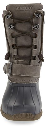 grey sperry rain boots