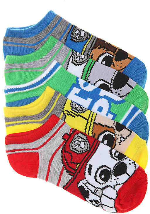 High Point Design Paw Patrol Toddler & Youth No Show Socks - 5 Pack - Boy's