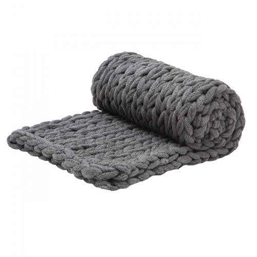 Woll- und Strickdecken Chunky Knit Kuscheldecke, dunkelgrau