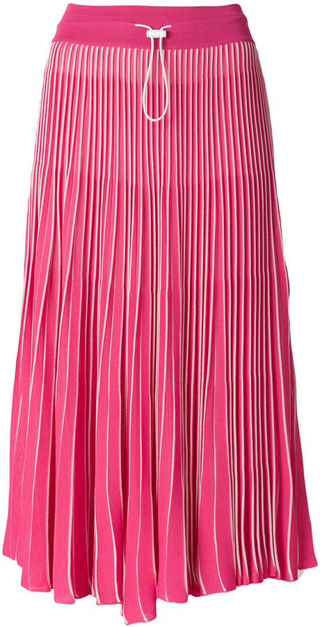 pleated midi skirt