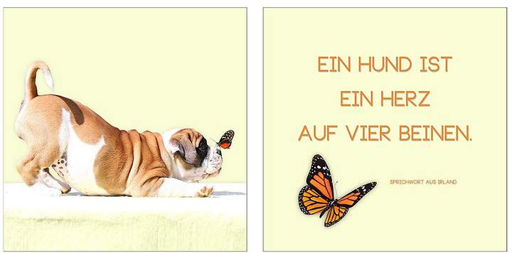 Pro Art Glasbild Herz auf vier Beinen (2-teilig)