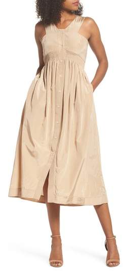 CAARA Aria Cotton & Silk Midi Dress