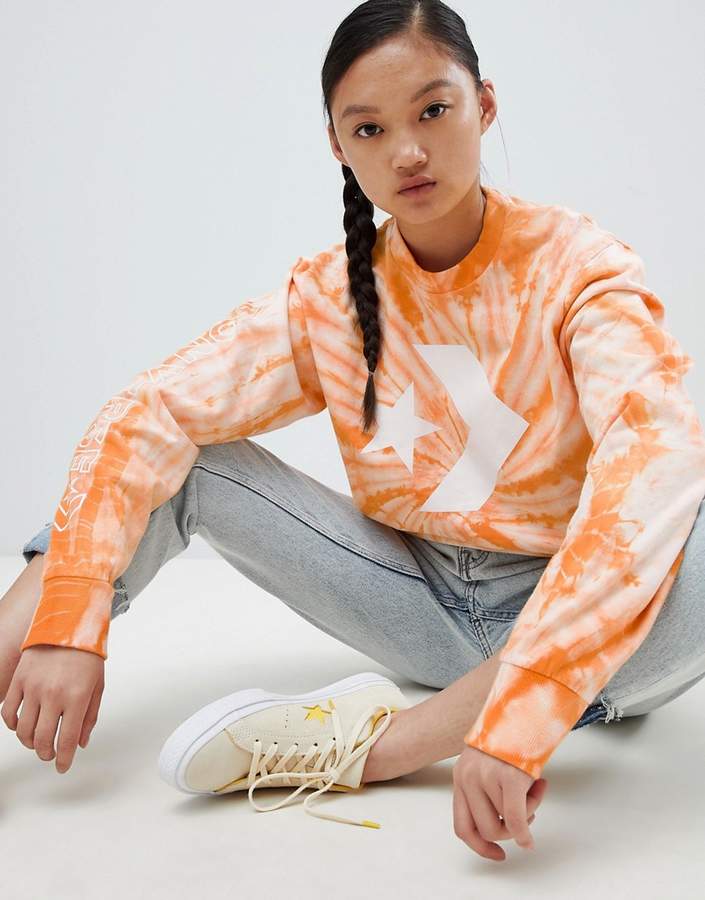 Sweatshirt In Orange Tie Dye