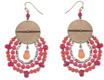 Nakamol Design Rose Mixed Media Drop Earrings