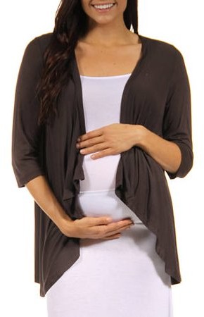Women's Maternity 3/4-sleeve Open Shrug