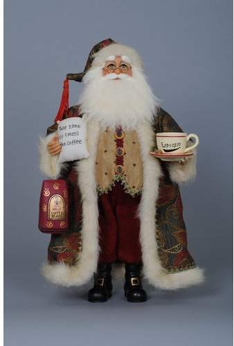 Christmas Coffee Santa Figurine