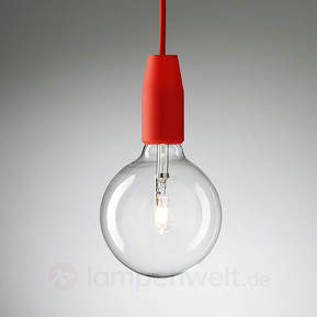 Rote Wandlampe Multiplo mit 7 M. Kabel und Stecker
