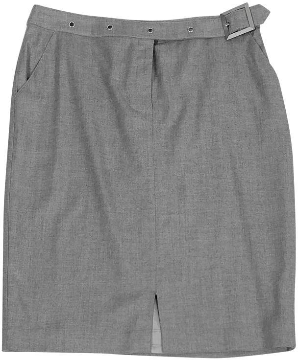 Grey Pencil Skirt w/ Buckle