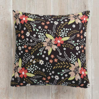 Floral Chalkboard Square Pillow