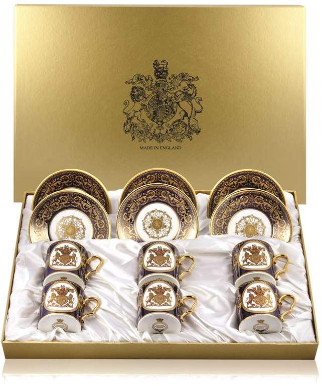 Royal Collection Trust Lustre Coffee Cups and Saucers(Set of 6)