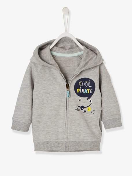 Baby Boys' Fleece Jacket with Zip - grey light mixed color