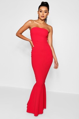 red bandeau prom dress