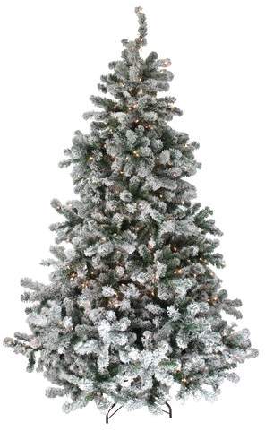 The Holiday Aisle Pre-Lit Flocked 7.5' Natural Emerald Pine Artificial Christmas Tree with 800 Warm Clear Lights