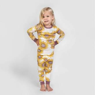 Burt's Bees Baby® Toddler Girls' Sunflower Floral Organic Cotton Pajama Set - Yellow/Purple