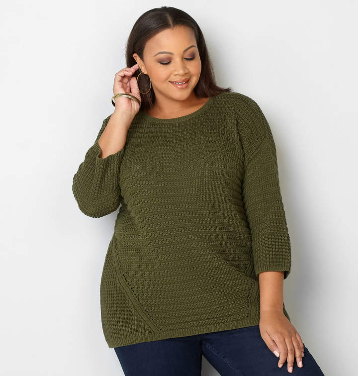 Solid Knit Texture Stripe Pullover
