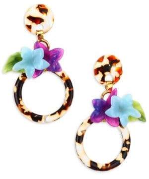 Hibiscus Hoop Earrings