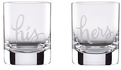 Two of a Kind His & Hers Double Old-Fashioned Glasses, Set of 2