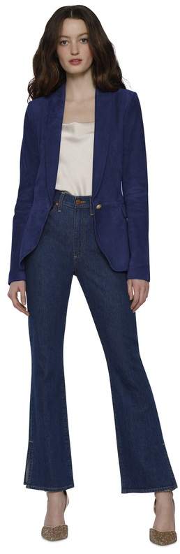 | Macey Suede Shawl Collar Blazer | Size Xl | Blue