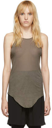 Rick Owens Grey Basic Rib Tank Top