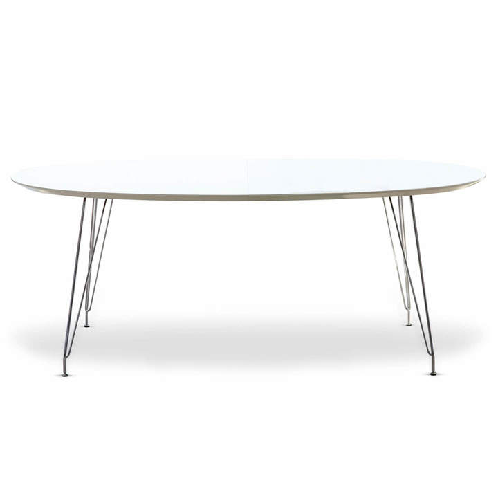 Andersen Furniture - DK10 Ausziehtisch oval, verchromt / Weiß