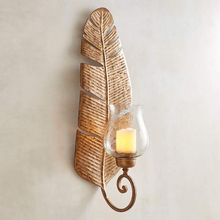 Banana Leaf Candle Holder Wall Sconce