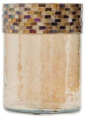 Gold Luster and Mosaic Glass Hurricane