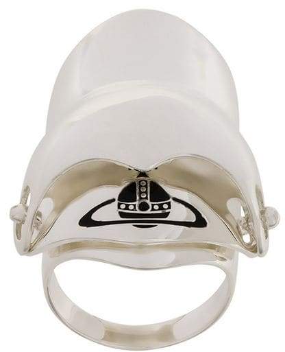 Silberring mit Logo-Prägung