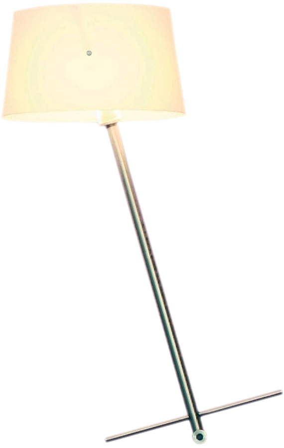serien.lighting - Slant Table Tischleuchte, Edelstahl gebürstet, Weiß