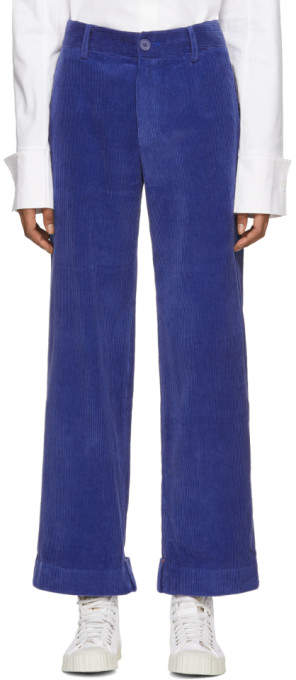 Ader Error Blue Folded Corduroy Trousers