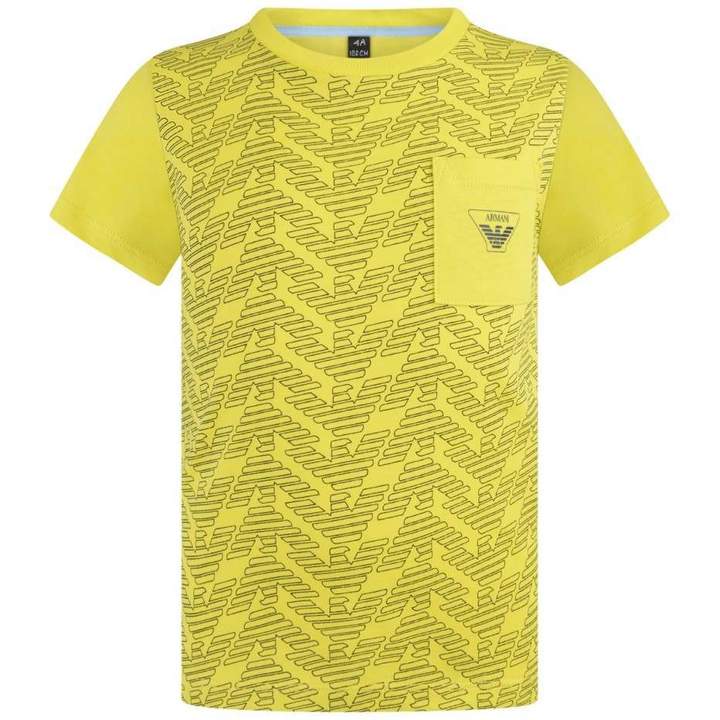 Buy Armani JuniorBoys Yellow Logo Print Top!