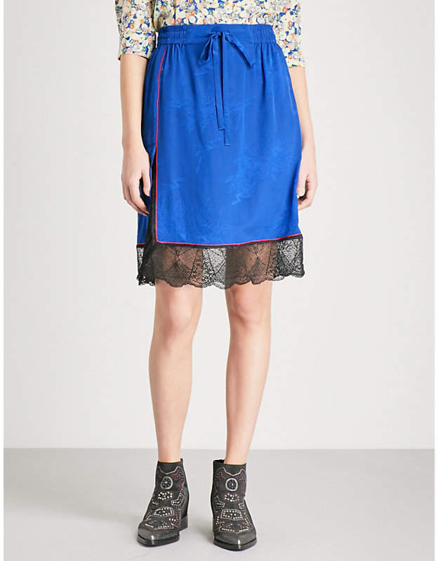 Jillian Jac silk-crepe de chine skirt