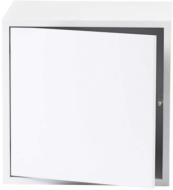 Muuto - Stacked Regalmodul mit Tür, medium, Weiß