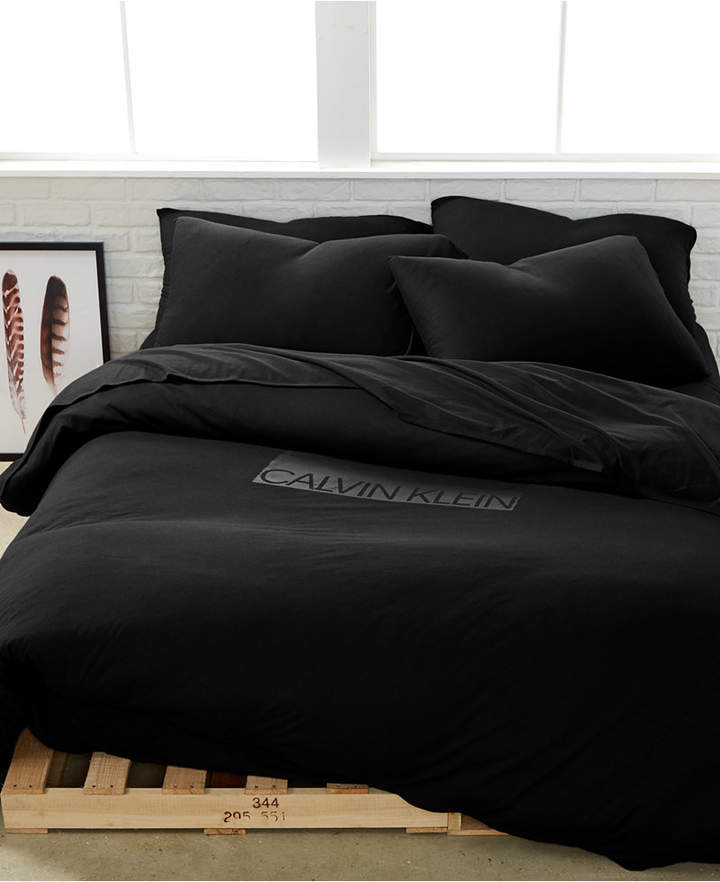 Modern Cotton Harrison Black Full/Queen Duvet Cover Bedding