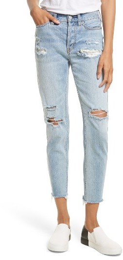  Lacey Stilt Embroidered Crop Jeans