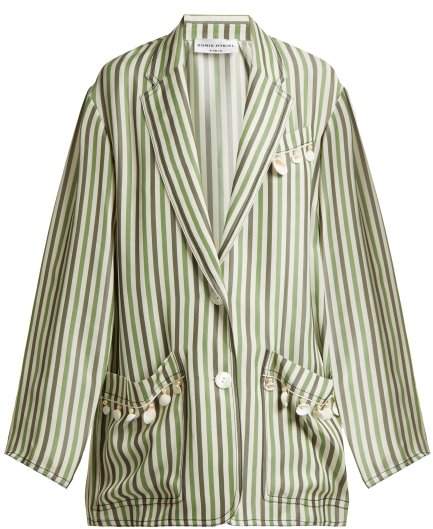Striped shell-embellished jacket