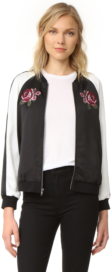 Daffodil Satin Embroidered Bomber