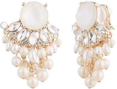Cultured Freshwater Pearl Cluster Clip-On Earrings