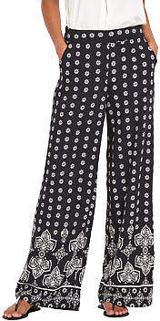 Wide Leg Palazzo Trousers In Mono Paisley Print Size 8 Leg Length 29