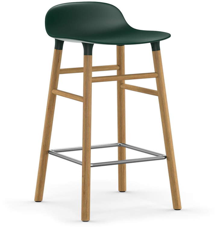 Normann Copenhagen - Form Barhocker 65 cm, Gestell Eiche / Grün